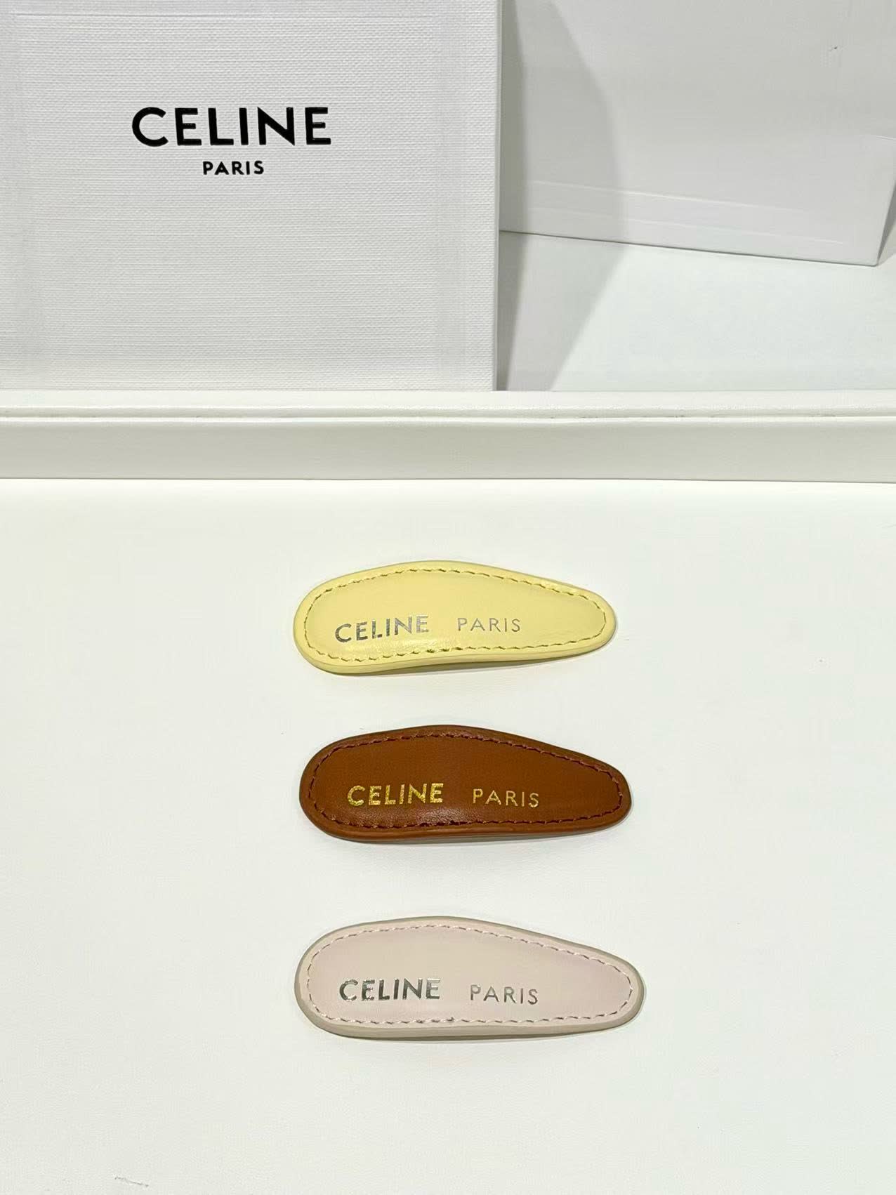 Celine Paris Leather Hair Clip